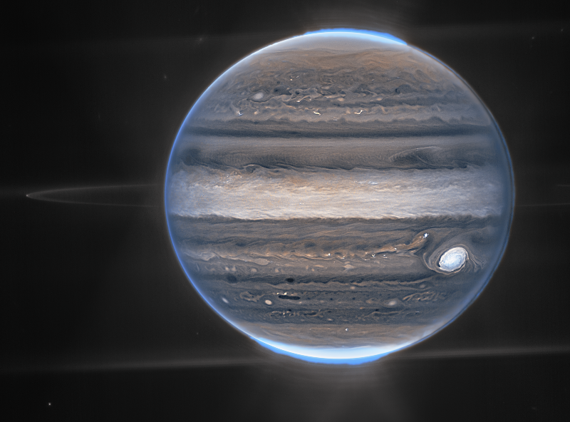 Júpiter. Telescopio James Webb, NASA.