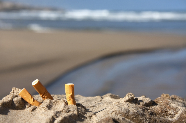 Filtros o colillas de cigarro descartados son el tipo de basura más comunes en playas y costas de todo el mundo
