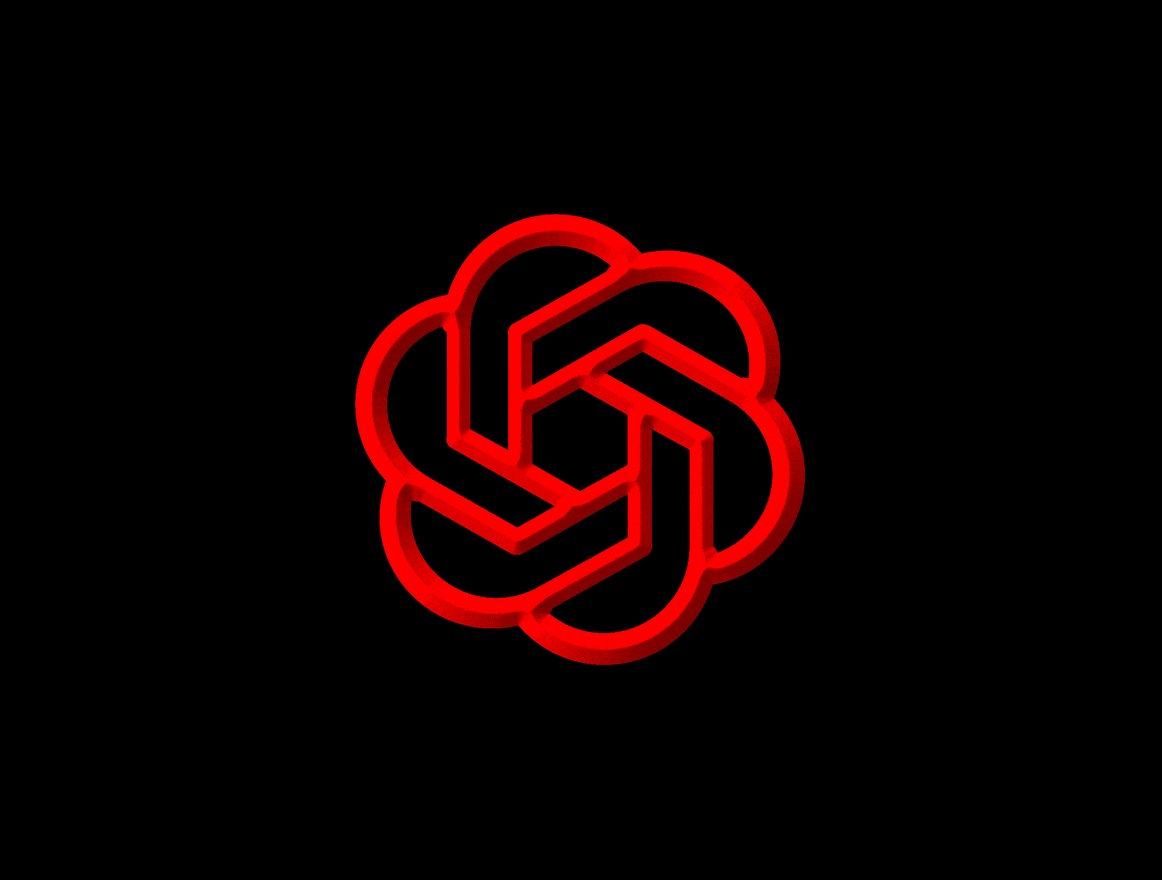 Logo de OpenAI en rojo